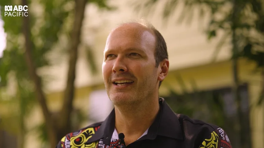 Ryan Pini speaking in an ABC Pacific interview